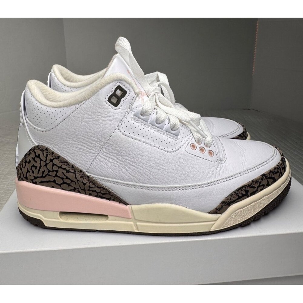 Air Jordan 3 Retro Neapolitan White Brown Pink Womens High Top Sneakers SZ 6.5
